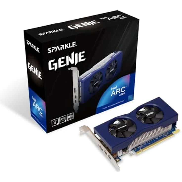 Sparkle Intel Arc A380 Genie, 6GB GDDR6, Low-Profile, Dual-Lüfter, Dual-Slot, HDMI x1, Mini DisplayPort x2, SA380G-6G, Grafikkarte – Bild 1