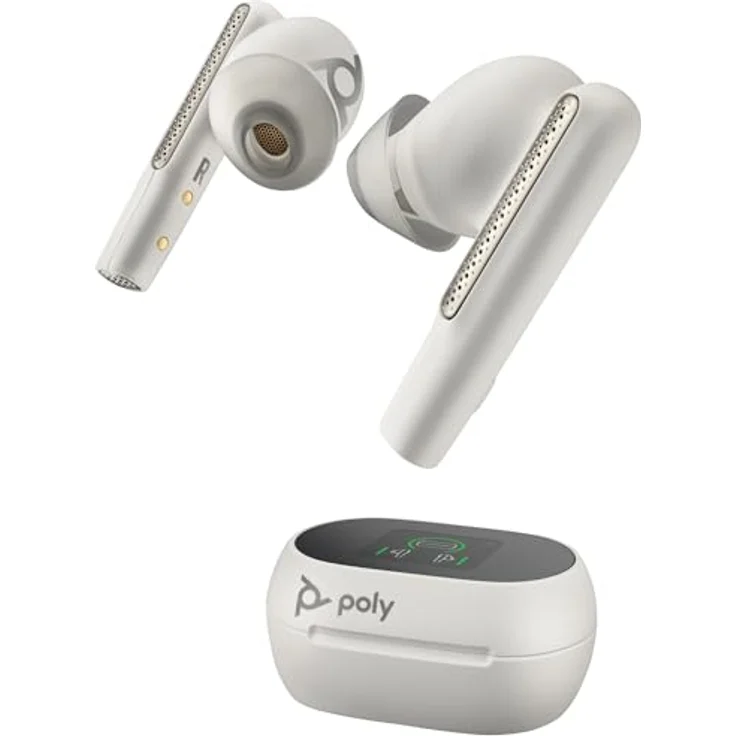 POLY oyager Free 60/60+, True Wireless In-Ear-Headset für Microsoft Teams, Weiß, Geräuschunterdrückung für Arbeit und Freizeit – Bild 2