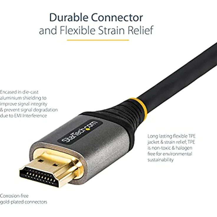 StarTech.com 1m Premium zertifiziertes HDMI 2.0 Kabel - High Speed Ultra HD 4K 60Hz HDMI Kabel mit Ethernet - HDR10, ARC - UHD HDMI Videokabel - Für UHD Monitore, TVs, Displays - M/M (HDMMV1M) – Bild 4