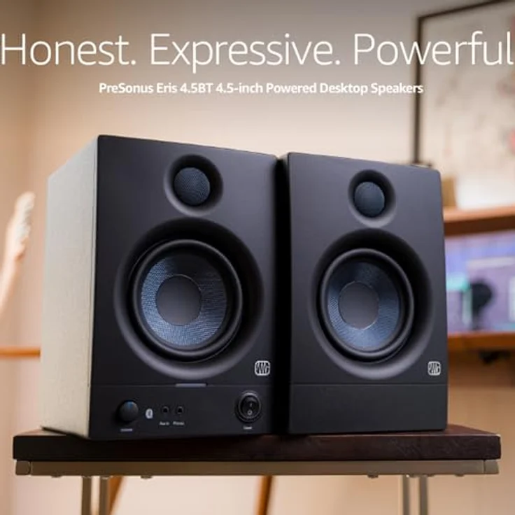 Presonus Eris 4.5BT, Bluetooth Lautsprecher 2nd Gen, 50 W, schwarz mit Boxenständern, 1 Paar – Bild 5