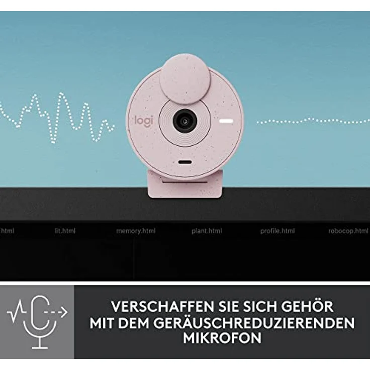 Logitech Brio 300 Full HD-Webcam mit Sichtschutz, Mikrofon mit Rauschunterdrückung, USB-C, Zertifiziert für Zoom, Microsoft Teams, Google Meet, Streaming, Automatische Lichtkorrektur - Rosa – Bild 4