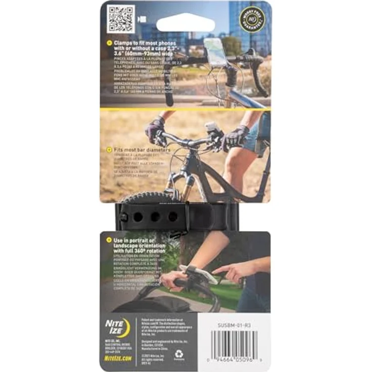 NITE Ize Squeeze Handyhalterung Fahrrad, für Handys bis 93mm Breite, drehbare Basis für Quer- und Hochformat – Bild 6