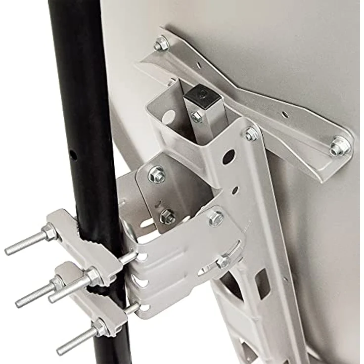PremiumX Satelliten-Komplettanlage PXA100, 100cm Aluminium Satellitenschüssel in Hellgrau, Quad LNB für bis zu 4 Teilnehmer, 8x F-Stecker, HD und Ultra HD geeignet – Bild 2