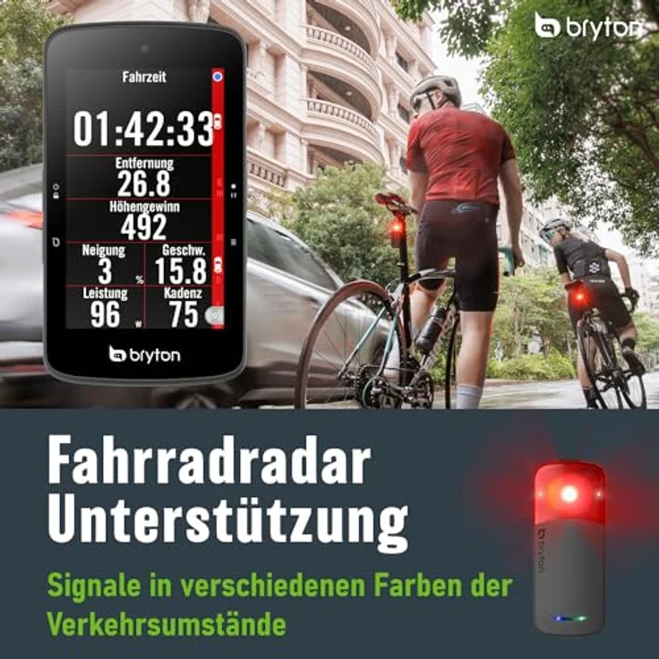 Bryton Rider S800T Bundle Fahrradcomputer mit Herz, Tritt- und Geschwindkeitssensor, 3.4" MIP Farbdisplay, 36 Stunden Akkulaufzeit – Bild 5