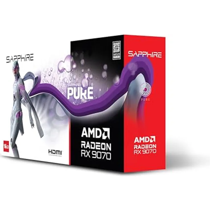 Sapphire Pure AMD Radeon™ RX 9070 Gaming OC 16GB DUAL HDMI/DUAL DP, Grafikkarte mit RX9070