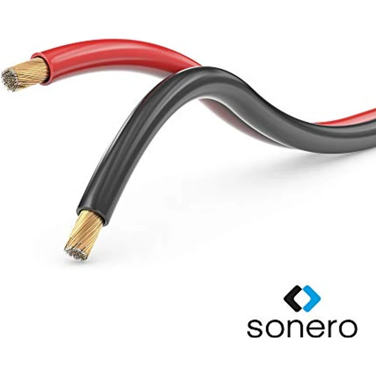 Sonero 20 Meter 2x4,00mm² CCA Lautsprecherkabel / Boxenkabel, Knickfest und flexibel, rot/schwarz – Bild 2