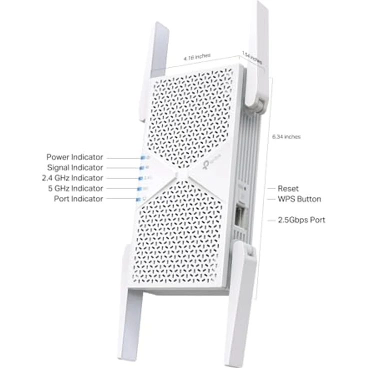 TP-Link RE405BE Wi-Fi 7 WLAN Verstärker Repeater, 5764 Mbit/s 5GHz, 688 Mbit/s 2,4GHz, MLO, 2,5G-Port, EasyMesh, kompatibel mit Fritzbox und allen Routern – Bild 3