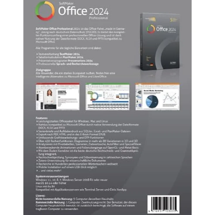 SoftMaker Office Pro, Office-Programme kompatibel mit Windows & Mac für 5 Geräte, native Microsoft Office Unterstützung – Bild 2