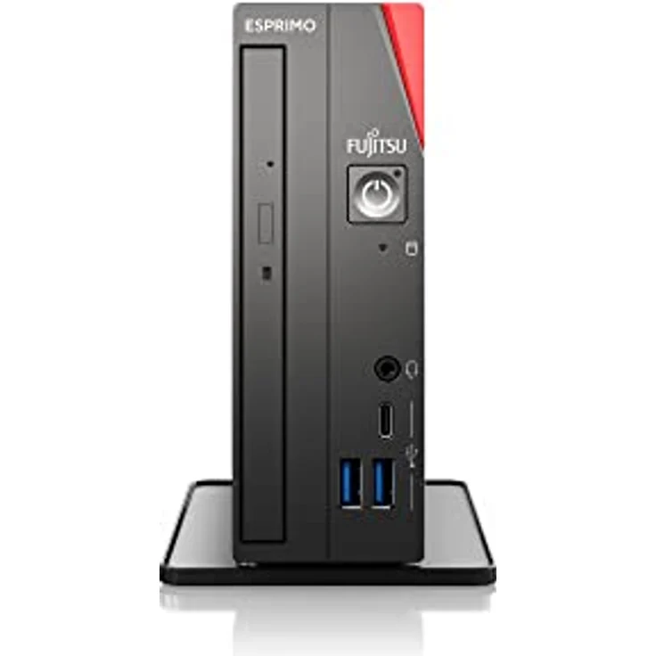 Fujitsu ESPRIMO G9012 UCFF Intel® Core™ i5 i5-12500T 16 GB DDR4-SDRAM 512 GB SSD Windows 11 Pro Mini-PC Schwarz, Rot – Bild 1