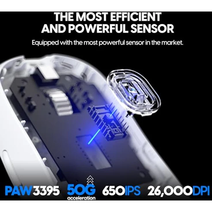 Pulsar Gaming Gears - X2A ES Beidhändige kabellose Gaming-Maus, Limitierte Auflage, PAW3395-Sensor, 100-Stunden-Akku, OLED-Display, treiberlos, 4K-Dongle im Lieferumfang enthalten – Bild 5