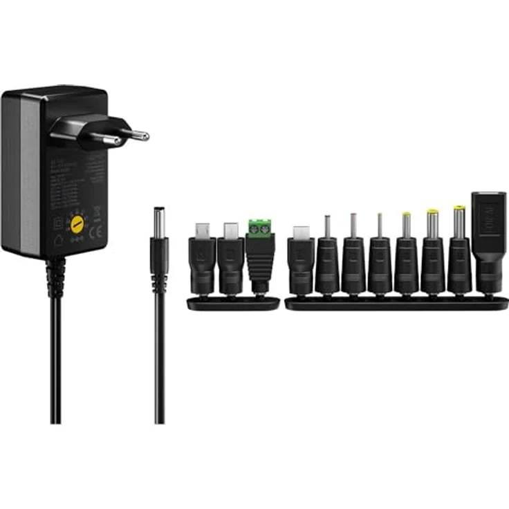 WENTRONIC PC-Netzteil, universell, 36 Watt, 2.4 A, Gleichstromstecker 5,5 x 2,1 mm, schwarz – Bild 2