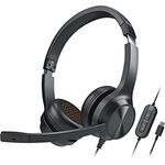 CREATIVE Chat USB On-Ear Wired Headset mit Flip-to-Mute Noise Cancelling-Mikrofon, SmartComms-Kit, Inline-Steuerung für PC/Mac/Laptop, Schwarz