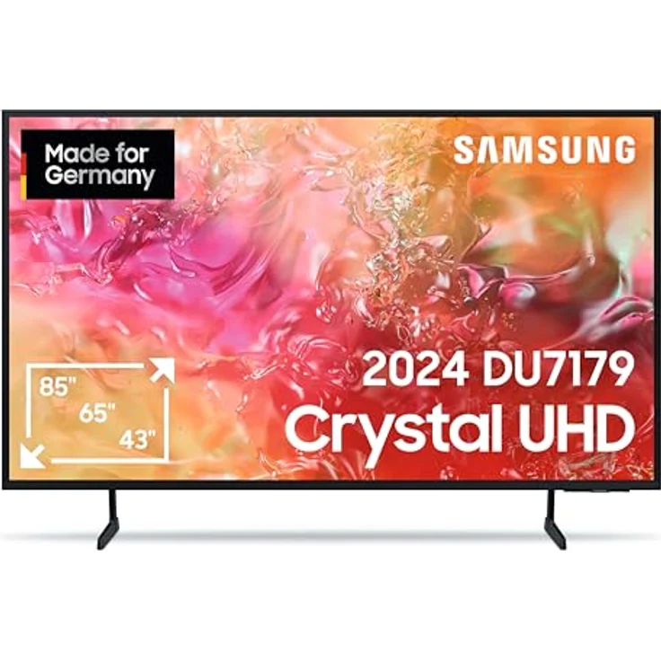 Samsung Crystal UHD 4K DU7179 Fernseher 65 Zoll, Samsung TV mit PurColor, 4K Upscaling, Crystal Prozessor 4K, Smart TV, GU65DU7179UXZG, Deutsches Modell [2024] – Bild 1