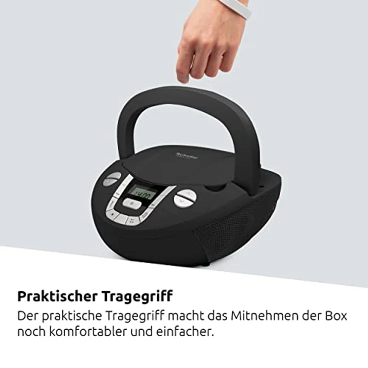 TechniSat Viola CD-1 - tragbarer Stereo CD-Player, Boombox mit Tragegriff, UKW, Bluetooth, 2 x 1 Watt – Bild 7