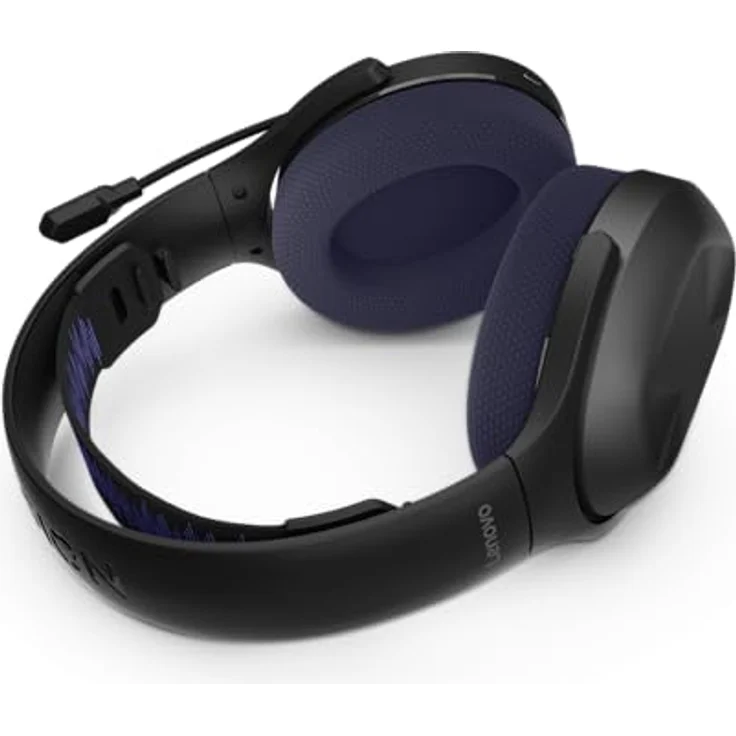 Lenovo Legion H410, Wireless Gaming Headset mit 40-mm-Treibern, extrem niedriger Latenz und klappbarem Mikrofon, schwarz-dunkelviolett – Bild 5