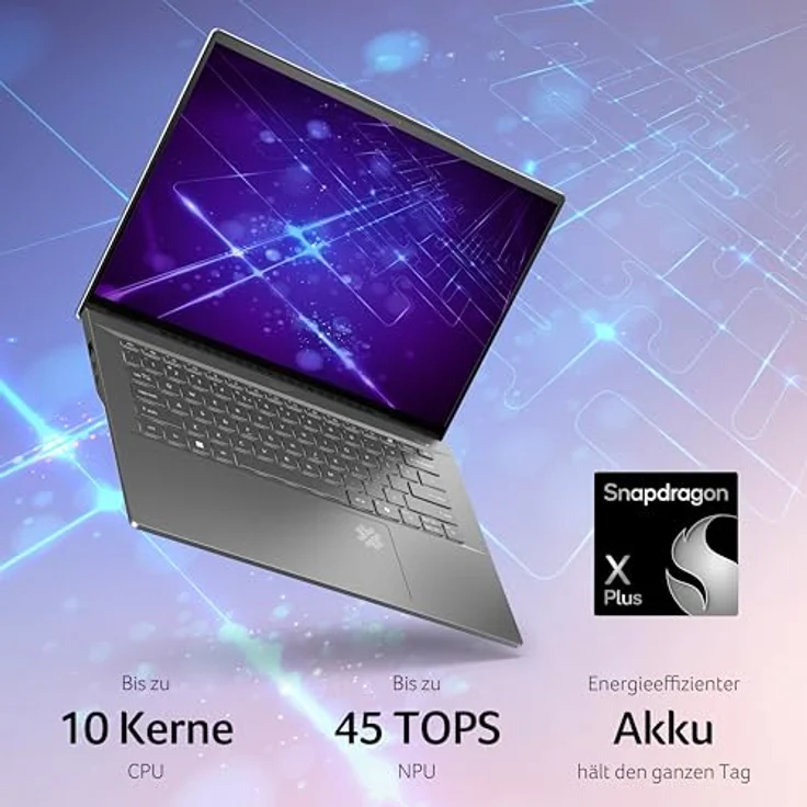 Acer Swift 14 AI (SF14-11-X8MN) Copilot+ PC | AI Laptop | 14" WQXGA IPS 120Hz Display | Qualcomm X Plus X1P-64-100 | 16GB RAM | 1TB SSD | Adreno GPU | AI features | Windows 11 | QWERTZ Layout | silber – Bild 4