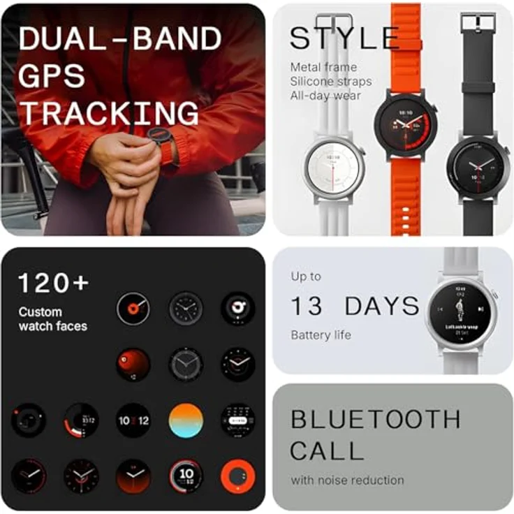 CMF BY NOTHING Watch 3 Pro – Smartwatch 1,43" AMOLED, 13 Tage Akku, Dual-GPS, Bluetooth-Anrufe mit KI-Rauschunterdrückung, Herzfrequenz- & Schlaftracking – hellgrün – Bild 2