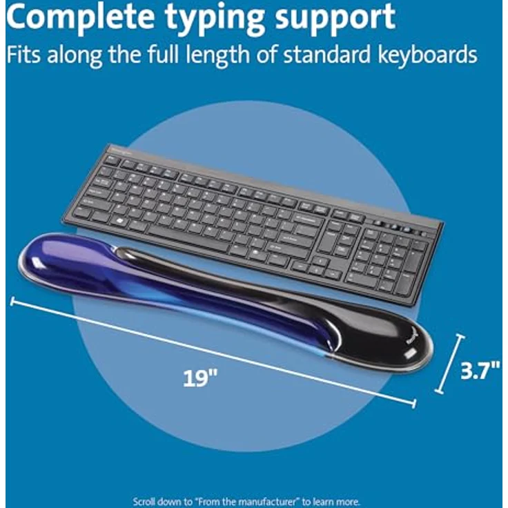 Kensington ergonomische Duo Gel Tastatur Handgelenkauflage für Standardtastaturen, 90 x 36 x 480 mm, blau und schwarz, 62397 - Preisvergleich – Bild 2