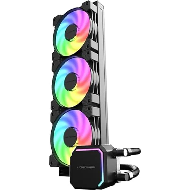 LC-Power LC-CC-360-B-ARGB JetFlow Series, 360mm CPU Wasserkühler mit RGB-Beleuchtung, max. Luftstrom 70 cfm, leise 18 dB, schwarz