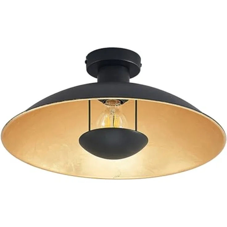 Lindby Deckenlampe 'Narisara' (Modern) in Schwarz aus Metall (1 flammig, E27) - Wohnzimmerleuchte mit gemütlicher Atmosphäre