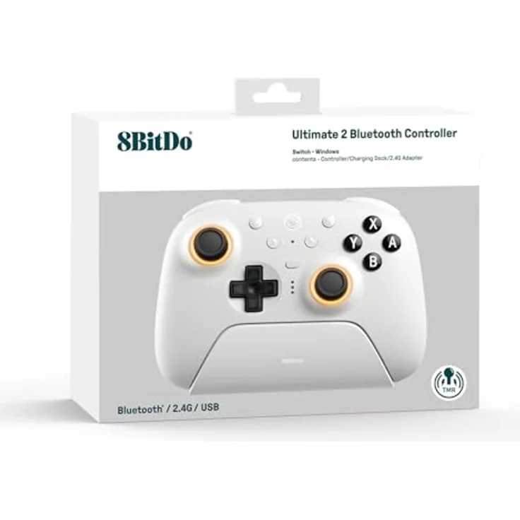 8bitdo Ultimate 2 Wireless Gaming Controller für Windows und Switch, Weiss, mit TMR Joysticks, anpassbarer RGB-Beleuchtung und programmierbaren Back Paddle Buttons – Bild 5