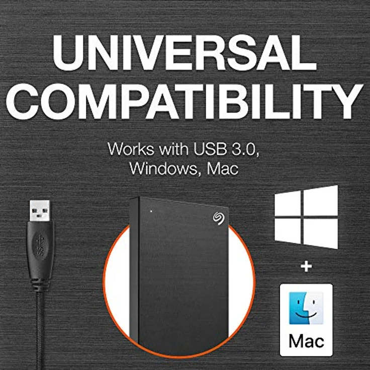 Seagate One Touch 2TB tragbare externe Festplatte, Hardwareverschlüsselung mit Kennwortzugriff, PC, Notebook & Mac, USB 3.0, Schwarz, inkl. 2 Jahre Rescue Service, Modellnr.: STKY2000400 – Bild 4