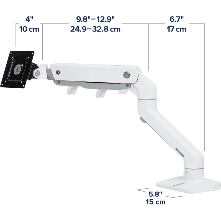 Ergotron HX Monitor Tischhalterung mit HD Gelenk bis 49 Zoll, weiß (45-647-216) – Bild 2