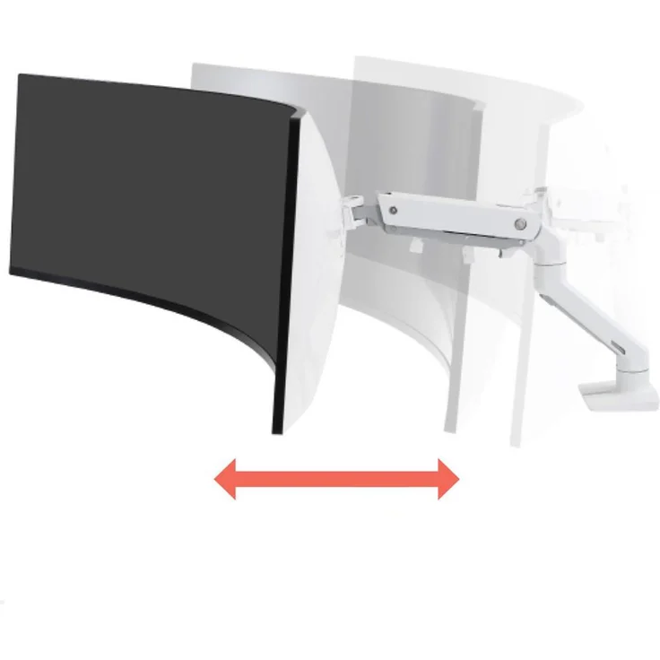 Ergotron HX Monitor Tischhalterung mit HD Gelenk bis 49 Zoll, weiß (45-647-216) – Bild 3