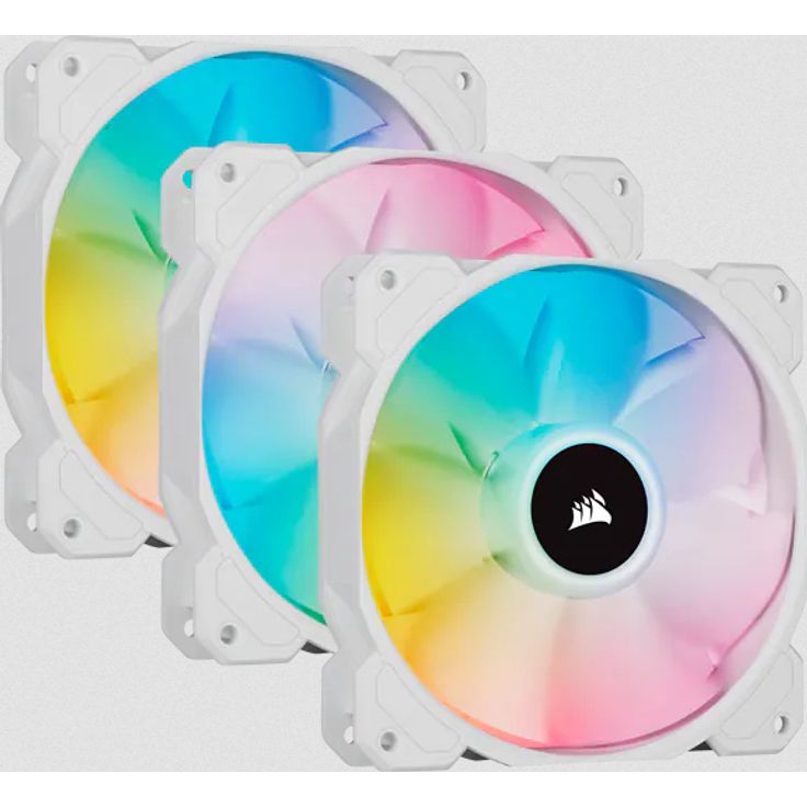 Corsair SP Series, White SP120 RGB ELITE, 120mm RGB LED Fan with AirGuide, Triple Pack with Lighting - Preisvergleich – Bild 2