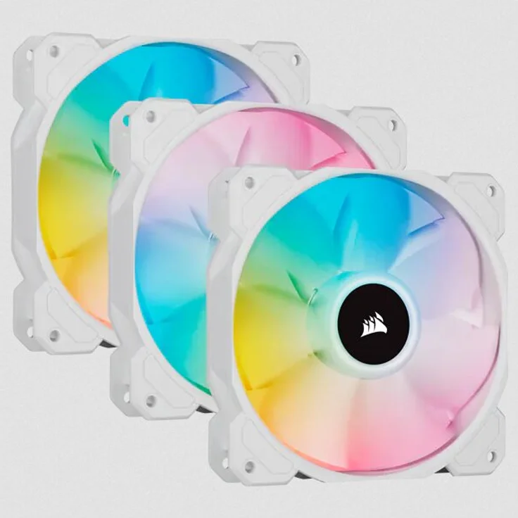 Corsair SP Series, White SP120 RGB ELITE, 120mm RGB LED Fan with AirGuide, Triple Pack with Lighting - Preisvergleich – Bild 3