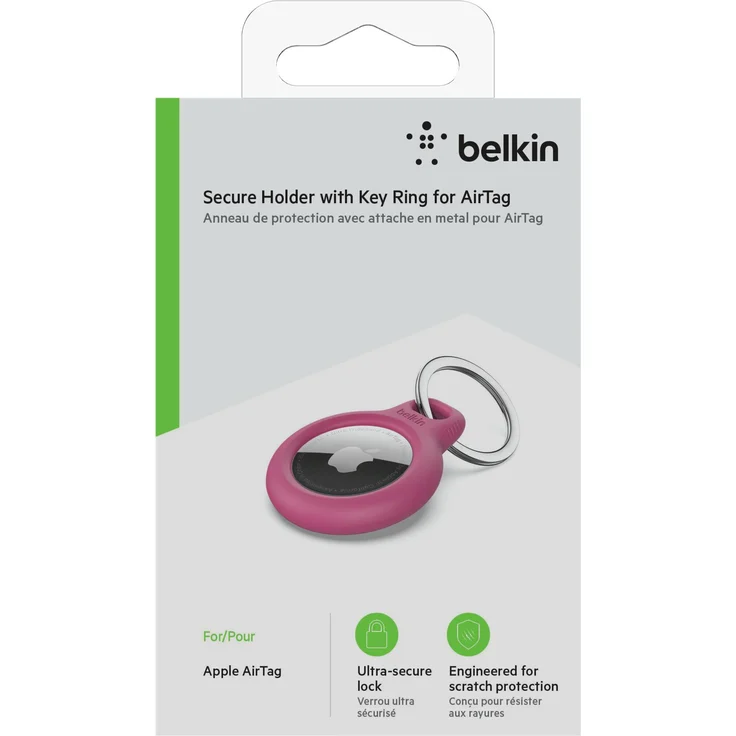 Belkin F8W973 Secure Holder mit Schlüsselanhänger, geeignet für Apple AirTag, pink (F8W973btPNK) – Bild 5