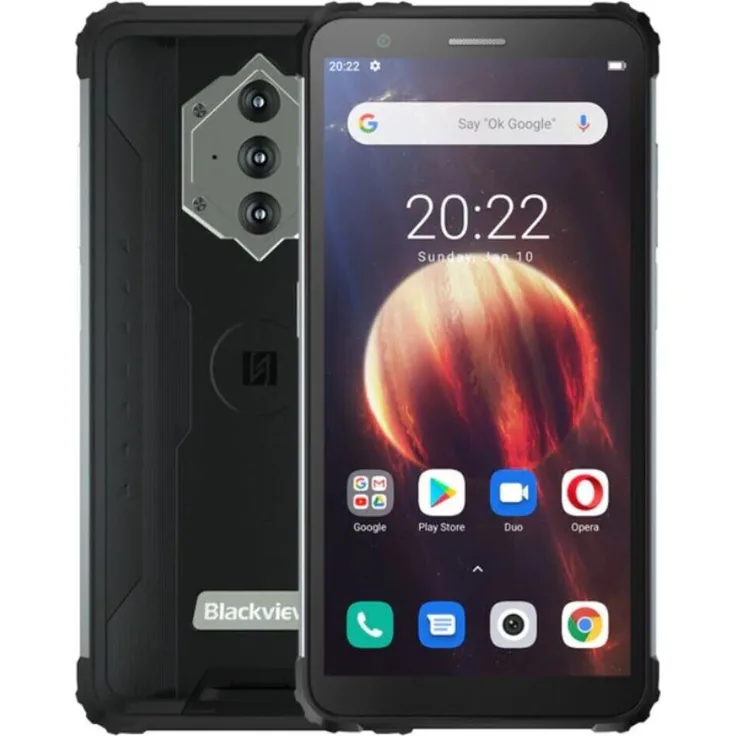 Blackview BV6600 Smartphone 14,48cm (5,7 Zoll), Farbdisplay, 64GB interner Speicher, 4GB RAM, Dual-SIM, Android 10, Schwarz