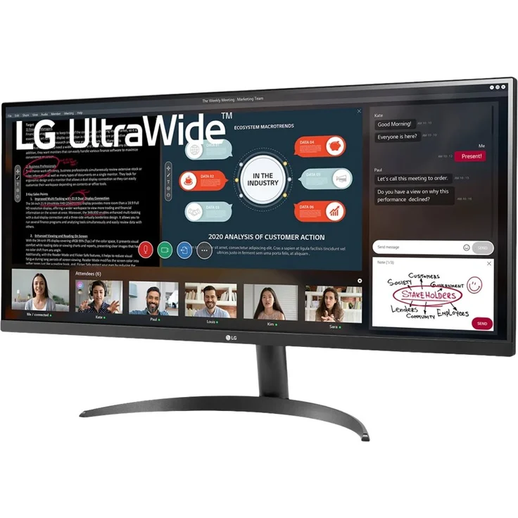 LG 34WP500-B - 34 Zoll Monitor, UltraWide Full HD (2560 x 1080), IPS-Panel, 75Hz, 5ms, 250cd/m² (34WP500-B) – Bild 3