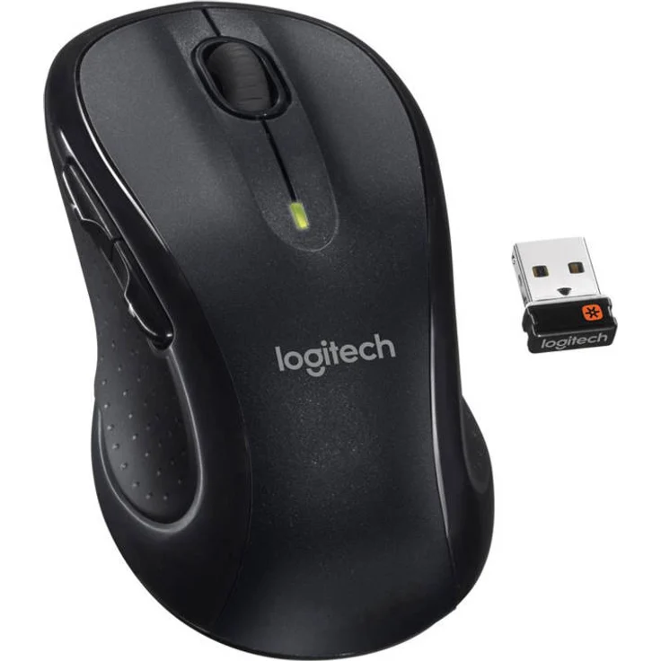 Logitech M510 Kabellose Maus, 2.4 GHz Verbindung via Unifying USB-Empfänger, 1000 DPI Laser-Sensor, 24-Monate Akkulaufzeit, 7 Tasten, PC-Mac - Schwarz – Bild 6