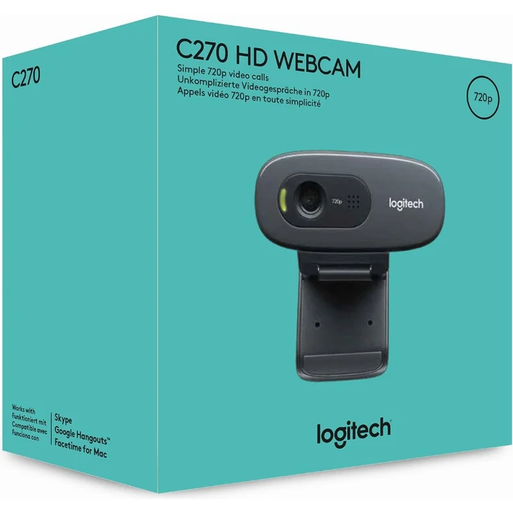 Logitech HD Webcam C270 - Web-Kamera - Farbe - 1280 x 720 - Audio - USB 2.0 (960-000636) – Bild 5