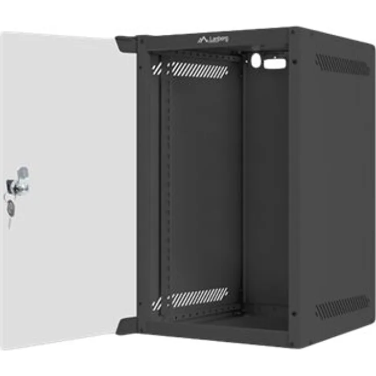 Lanberg Cabinets WF10-2309-10B (9U, 462mm 280mm 310mm, hängend, Glas, 10 '', schwarz) (WF10-2309-10B)