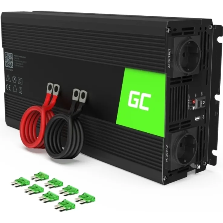GreenCell Power Inverter 12V > 230V 1500W Black