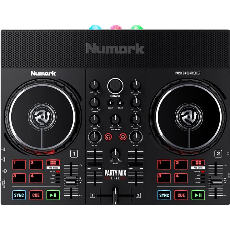Numark Party Mix Live DJ-Controller mit eingebauter Lightshow und Lautsprechern