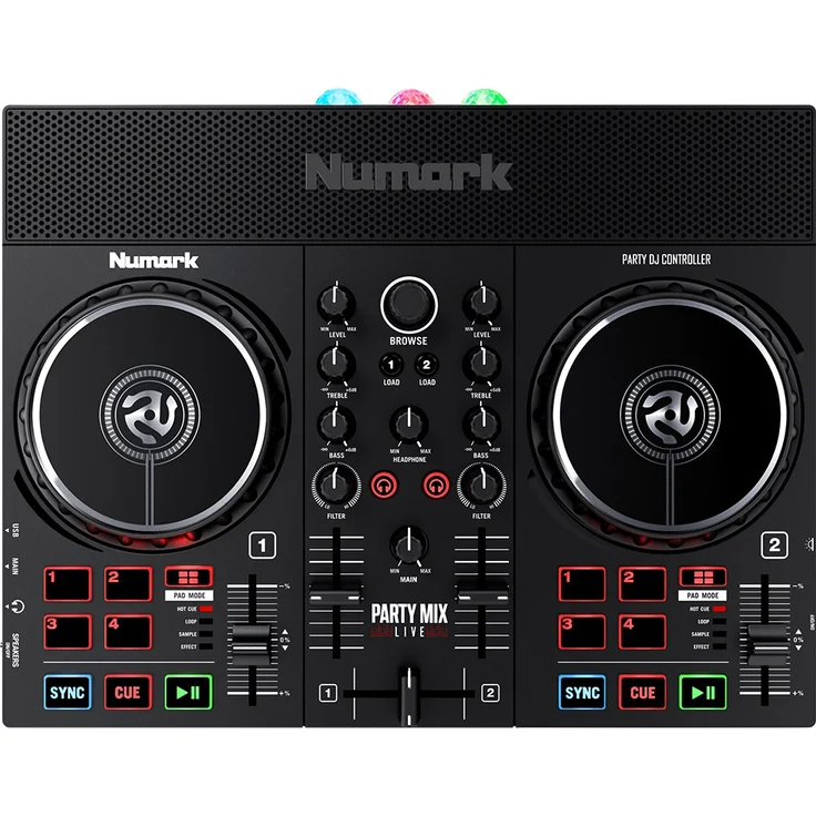 Numark Party Mix Live DJ-Controller mit eingebauter Lightshow und Lautsprechern – Bild 1