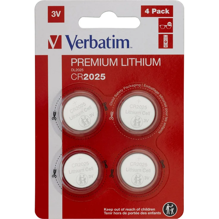 Verbatim CR2025 - Einwegbatterie - CR2025 - Lithium - 3 V - 4 Stück(e) - Silber (49532) – Bild 1