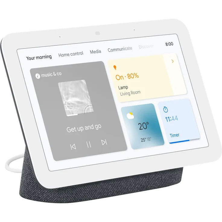Google Nest Hub (2. Generation) Netzwerk-Lautsprecher, WLAN, Wireless Docking, Bluetooth, Sprachsteuerung, Google Assistant, Sprachassistent, carbon – Bild 4