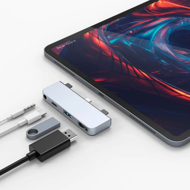HyperDrive USB-C-Hub-Adapter für iPad Pro 11 n 12.9 Zoll, die meisten USBC Smartphones-Tablets, 4-in – Bild 5