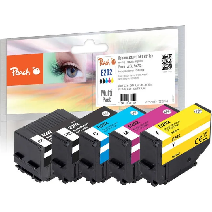 Peach Patrone Epson Nr.202, PEA, Multi-Pack, T02E7, REM, FW