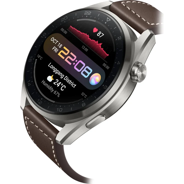 Huawei Watch 3 Pro Classic Edition Smartwatch GPS, Unisex, 48mm, Lederarmband, Titanium/Braun – Bild 8