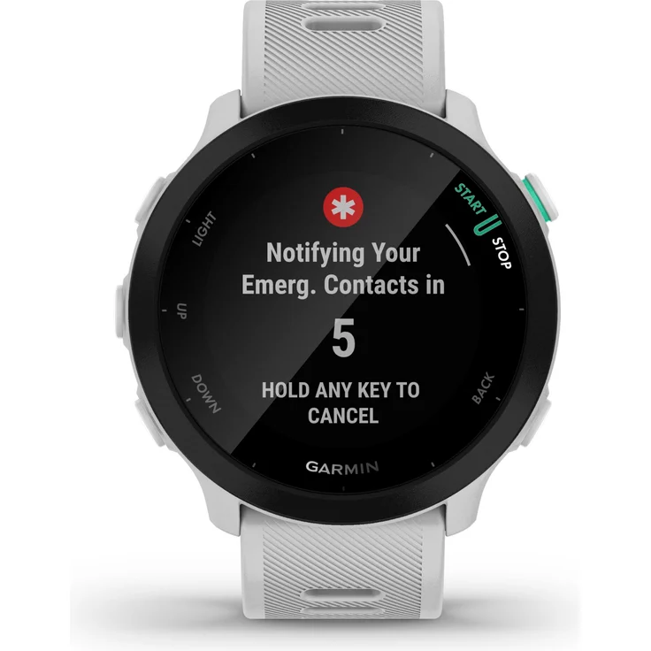 Garmin Forerunner 55 Smartwatch GPS, Unisex, 42mm, Silikonarmband, Schwarz/Steinweiß – Bild 6