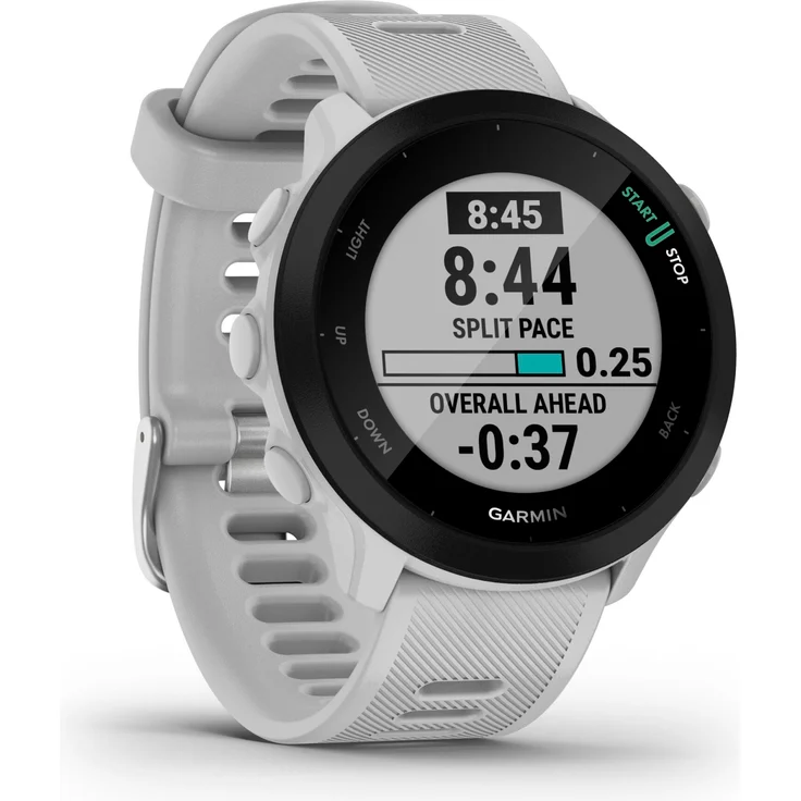 Garmin Forerunner 55 Smartwatch GPS, Unisex, 42mm, Silikonarmband, Schwarz/Steinweiß – Bild 8