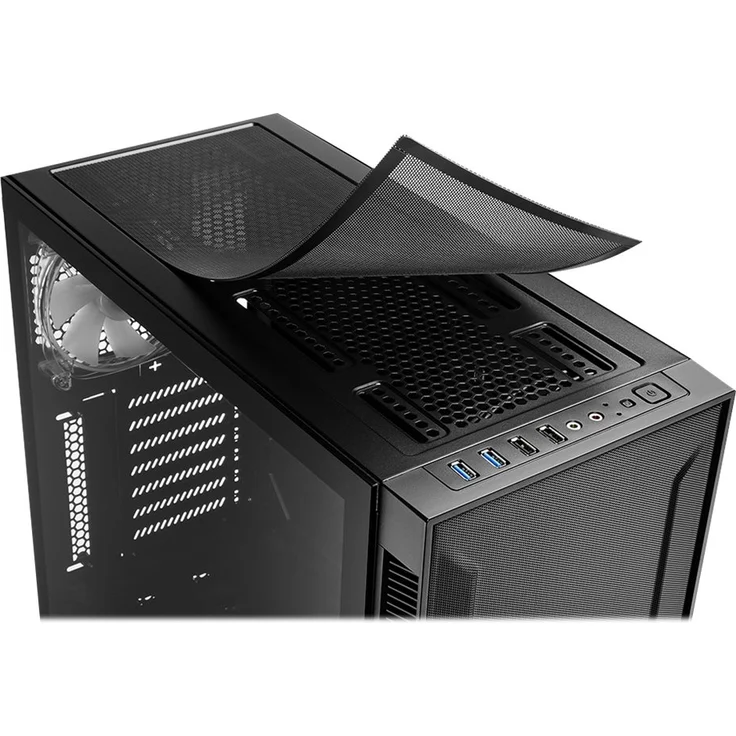 Sharkoon TG6M RGB Tower-Gehäuse, schwarz, Seitenteil aus gehärtetem Glas – Bild 6