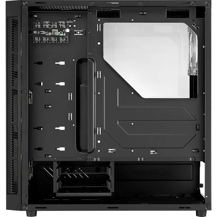 Sharkoon TG6M RGB Tower-Gehäuse, schwarz, Seitenteil aus gehärtetem Glas – Bild 3
