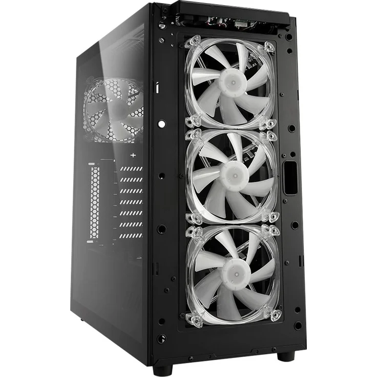 Sharkoon TG6M RGB Tower-Gehäuse, schwarz, Seitenteil aus gehärtetem Glas – Bild 9