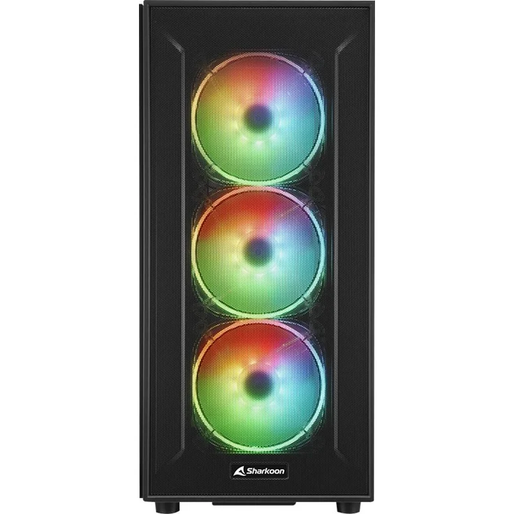 Sharkoon TG6M RGB Tower-Gehäuse, schwarz, Seitenteil aus gehärtetem Glas – Bild 2